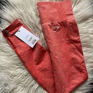 Gymshark (S) Vital Seamless 2.0 Leggings Heat Red Orange Marl